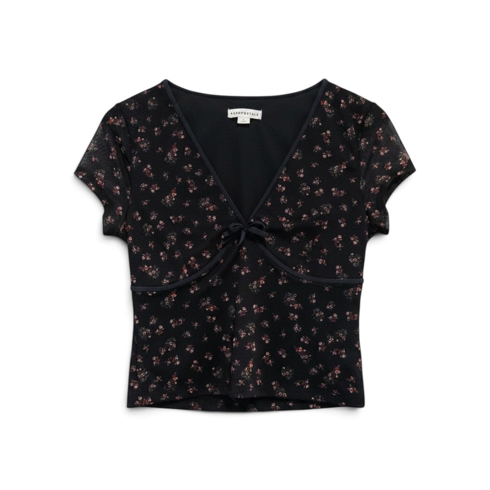 Aeropostale Mesh Floral Top Women L Y2K Style Coquette Fairycore Whimsigoth